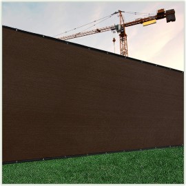 Colourtree Customized Size Fence Screen Privacy Screen Brown 8 X 32 - Commercial Grade 170 Gsm - Heavy Duty - 3 Years Warranty - Cable Zip Ties Included