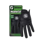 Footjoy Men'S Weathersof Golf Glove Black Large, Worn On Left Hand