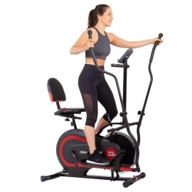 [BODY POWER] - 2nd Gen, PATENTED 3 in 1 Exercise Machine, Elliptical with Seat Back Cushion, Upright Cycling, and Reclined Bike Modes - Digital Computer Targets Different Body Parts, BRT5118