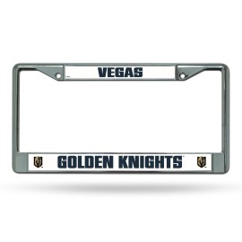 Rico NHL Golden Knights Las Vegas Chrome Frame Sports Fan Automotive Accessories, Multicolor, One Size (FC9901)