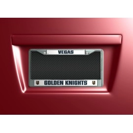 Rico NHL Golden Knights Las Vegas Chrome Frame Sports Fan Automotive Accessories, Multicolor, One Size (FC9901)