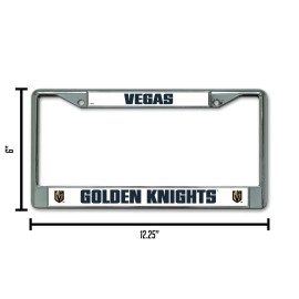 Rico NHL Golden Knights Las Vegas Chrome Frame Sports Fan Automotive Accessories, Multicolor, One Size (FC9901)