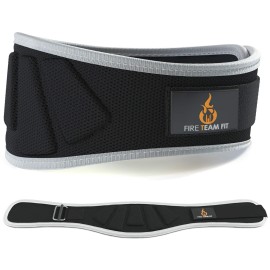Fire Team Fit Weightlifting Belt, Weight Belt, Weight Lifting Belt For Men And Women, 6 Inch, Back Support For Lifting, Squat And Deadlifting Belt (Blackgrey, 38 - 43 Around Navel, Large)