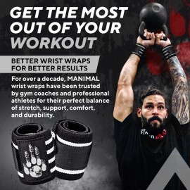 Wrist Straps For Weightlifting, Wrist Wraps For Weightlifting Men - Wrist Support For Working Out, Wrist Brace For Lifting - Backed By 3 Years Of Daily Use In The Gym, Venom Black White