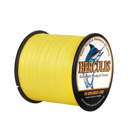 Hercules Super Strong 300M 328 Yards Braided Fishing Line 6 Lb Test For Saltwater Freshwater Pe Braid Fish Lines 4 Strands - Yellow, 6Lb (2.7Kg), 0.08Mm