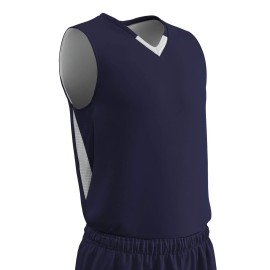 CHAMPRO Pivot Polyester Reversible Basketball Jersey, Adult X-Large, Navy, White