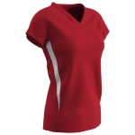 CHAMPRO womens Women's Spike Ladies Polyester Volleyball Jersey, Scarlet, White, XX-Large US