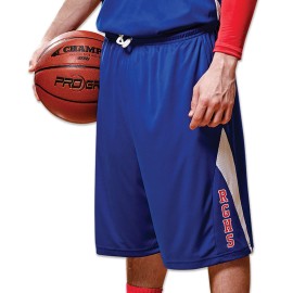 CHAMPRO Pivot Reversible Polyester Basketball Short, Adult X-Large, Scarlet, White