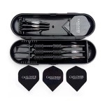 Caslonee Professional Exquisite 22 Grams Steel Tip Darts Set With Hard Case, Aluminum Shafts And Black Coated Metal Barrels And Pet Flights