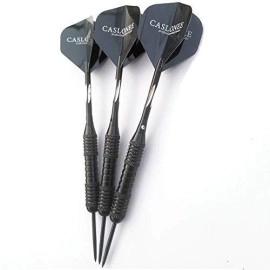 Caslonee Professional Exquisite 22 Grams Steel Tip Darts Set With Hard Case, Aluminum Shafts And Black Coated Metal Barrels And Pet Flights