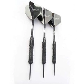 Caslonee Professional Exquisite 22 Grams Steel Tip Darts Set With Hard Case, Aluminum Shafts And Black Coated Metal Barrels And Pet Flights