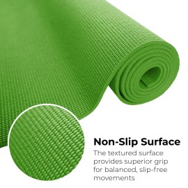 Hello Fit Yoga Mats, Bulk 10 Pack. 68x24x1/8 inches, Affordable Exercise Gym Mats with Non-Slip Texture, Easy to Clean, Assorted
