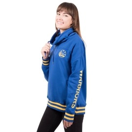 Ultra Game NBA Golden State Warriors Womens Quarter Zip Fleece Pullover Sweatshirt with Zipper, Team Color, Small