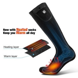 Heated Socks for Men Women, SAVIOR HEAT 2023 Electric Rechargeable Battery Thick Long Ski Socks for Winter Cold Weather Hunting Hiking Camping Skating Motorcycle Cycling Fishing