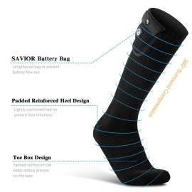 Heated Socks for Men Women, SAVIOR HEAT 2023 Electric Rechargeable Battery Thick Long Ski Socks for Winter Cold Weather Hunting Hiking Camping Skating Motorcycle Cycling Fishing