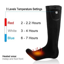 Heated Socks for Men Women, SAVIOR HEAT 2023 Electric Rechargeable Battery Thick Long Ski Socks for Winter Cold Weather Hunting Hiking Camping Skating Motorcycle Cycling Fishing