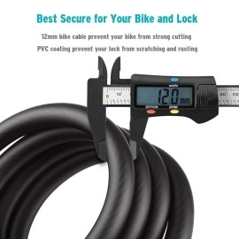 Titanker Bike Locks With Keys, Bike Lock Cable 4 Feet Coiled Secure Bike Cable Lock With Mounting Bracket, 1/2 Inch Diameter