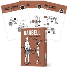 NewMe Fitness Barbell Workout Cards, Instructional Fitness Deck for Women & Men, Beginner Fitness Guide to Training Exercises at Home or Gym