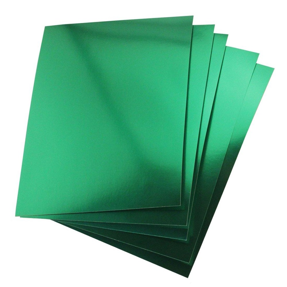 Hygloss Metallic Foil Board Card Stock Sheets Arts Crafts, Classroom Activities Card Making, 25 Pack, 85 X 11-Inch, Green, 85 X 11, 25 Count
