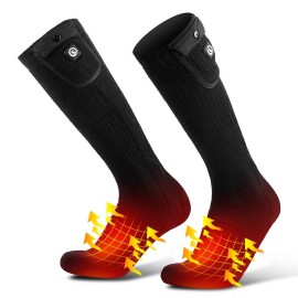 Heated Socks for Men Women, SAVIOR HEAT 2023 Electric Rechargeable Battery Thick Long Ski Socks for Winter Cold Weather Hunting Hiking Camping Skating Motorcycle Cycling Fishing