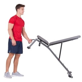 Body Champ Olympic Weight Bench with Squat Rack Included, Two Piece Set, Workout Bench, Versatile Strength Training Equipment for Home Gym, PRO3900, Grey