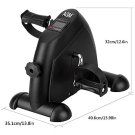 Mini Exercise Bike, Agm Under Desk Bike Pedal Exerciser Foot Cycle Arm & Leg Peddler Exerciser Machine With Lcd Screen Displays ?Black?
