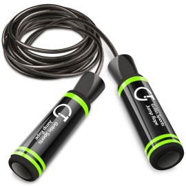 Gritin Jump Rope, Speed Skipping Rope With Soft Memory Foam Handle And Tangle-Free Adjustable Rope & Rapid Ball Bearings For Fitness Workouts Fat Burning Exercises And Boxing