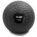 Yes4All 15 Lbs Slam Ball For Strength Workout - Slam Medicine Ball (15 Lbs, Black)