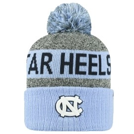 Top Of The World Ncaa Arctic Striped Cuffed Knit Pom Beanie Hat-North Carolina Tar Heels