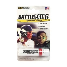 Eyeblack Battlepaint - Bright Colored Under Eye Black Grease For Pro Athletes And Super Sports Fans, Football, Baseball, Softball, Soccer, 1 Stick - Red