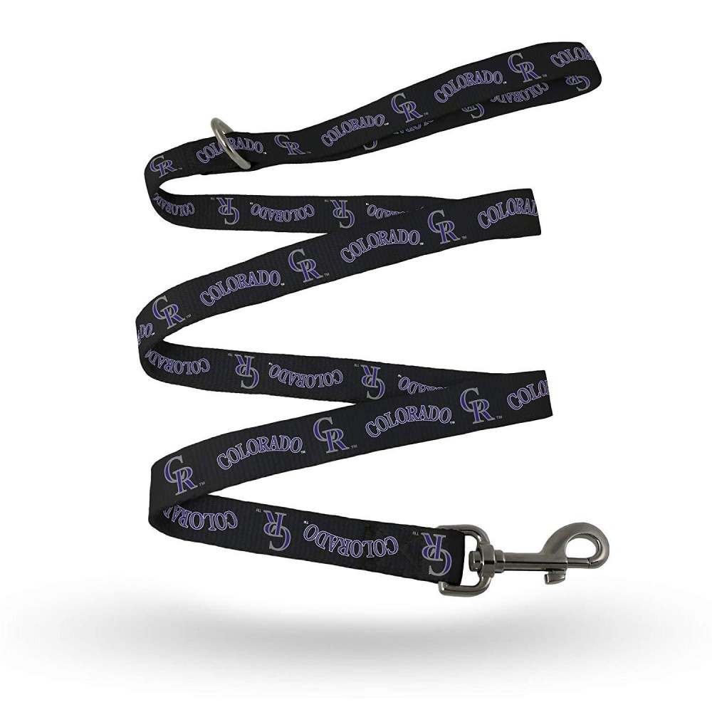 Rico Industries MLB Colorado Rockies Pet LeashPet Leash Size S/M, Team Colors, Size S/M