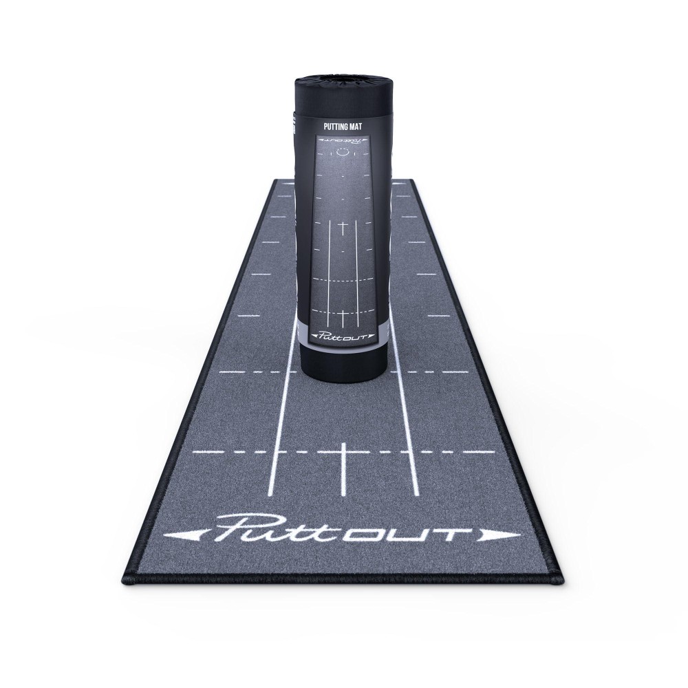 Puttout Pro Golf Putting Mat - Perfect Your Putting (787-Feet X 164-Feet) (Gray)