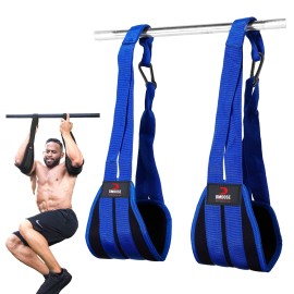 Dmoose Ab Straps For Abdominal Muscle Building, Arm Support For Ab Workout, Hanging Ab Straps For Pull Up Bar Attachment, Ab Exercise Gym Pullup Equipment For Men Women Blue
