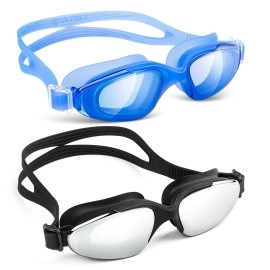 Vetoky Swim Goggles, Anti Fog Swimming Goggles Uv Protection Mirrored & Clear No Leaking Triathlon Equipment For Adult And Children