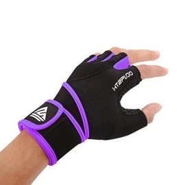 Htzploo Workout Gloves Gym Gloves Weight Lifting Gloves For Women With Full Palm Pad,Strong Wrist Wraps Support,Enhanced Grip,For Fitness,Training,Weightlifting,Exercise(Purple,Small)