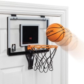 Majik Buzzer Beater Over The Door Hanging Mini Basketball Hoop For Indoor Play - Automatic Led Scoring, Pro-Style Backboard, Breakaway Rim, Comes With Ball And Air Pump