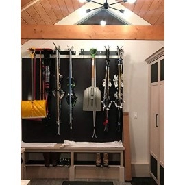 StoreYourBoard Ski Wall Storage Rack, Holds 8 Pairs, Steel Home and Garage Skis Mount