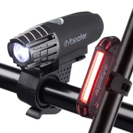 Cycleafer Bike Lights Set Usb Rechargeable Powerful Lumens Front And Back Light Bicycle Accessories For Night Riding, Cycling Headlight Tail Rear Reflectors For Kids, Road, Mountain Bike