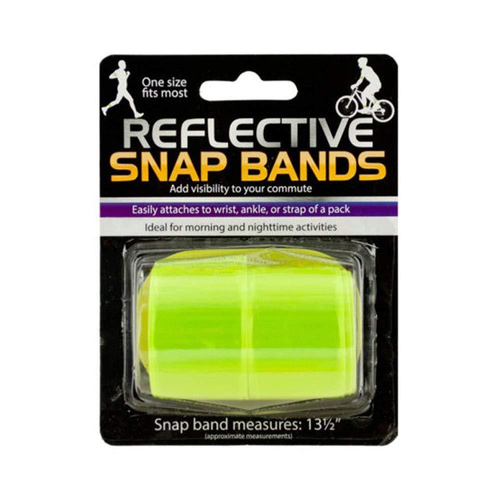 Bulk Buys Plastic Reflective Snap Bands Set Yellow - 24 Pack