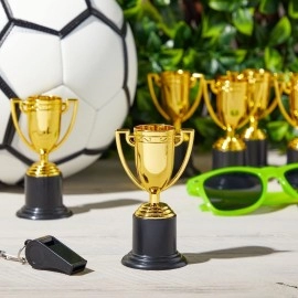 Juvale 24 Pack Mini Trophies for Kids Awards, Gold Participation Trophy Cup for Sports, Tournaments, Competitions (4 in)