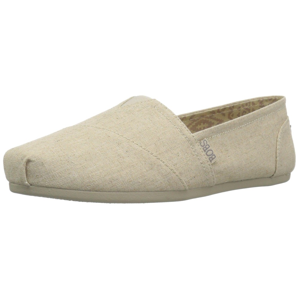 Skechers Bobs Womens Plush-Best Wishes Ballet Flat, Natural, 65 W Us