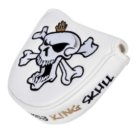 CNC GOLF King Skull White Mallet Putter Cover Headcover for Scotty Cameron Taylormade Odyssey 2ball