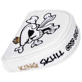 CNC GOLF King Skull White Mallet Putter Cover Headcover for Scotty Cameron Taylormade Odyssey 2ball