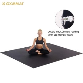 GXMMAT Large Yoga Mat 6'x6'x7mm, Thick Workout Mats for Home Gym Flooring, Extra Wide and Thick, Non-Slip Quick Resilient Barefoot Exercise Mat, Ultra Comfortable Cardio Mat for Pilates, Stretching