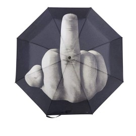 Sun-Mall Compact Umbrella,Golf Umbrella,Windproof Travel Umbrella,Black Umbrella,Middle Finger Umbrella,Compact Folding Reverse Umbrella with Case For Gifts