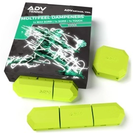 Adv Tennis Dampener With Custom Feel, Racket Shock Absorber To Reduce Vibration And Stay On The Racket, Engineered Poly-Silicone Tennis Racket Dampener, Volt, Variety 3-Pack