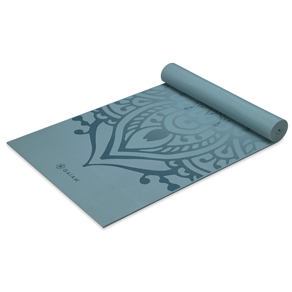 Gaiam Yoga Mat Premium Print Extra Thick Non Slip Exercise & Fitness Mat For All Types Of Yoga, Pilates & Floor Workouts, Niagara, 6Mm,68