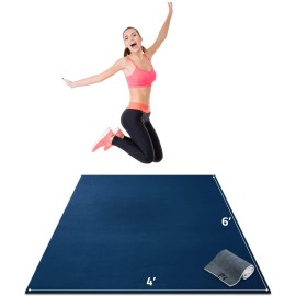 Gorilla Mats Premium Large Exercise Mat - 6 X 4 X 14 Ultra Durable, Non-Slip, Workout Mat For Instant Home Gym Flooring - Works Great On Any Floor Type Or Carpet - Use With Or Without Shoes