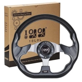 10L0L Golf Cart Steering Wheel, Universal Design Fit Yamaha, Ezgo Rxv & Txt, Club Car Ds, Club Car Precedent Tempo, Most Golf Cart (Style2 Gray)