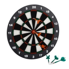 Relaxdays 42 Cm Soft Darts Dartboard, For Children, Wall-Mounted, Freestanding Safety Board, Black-White
